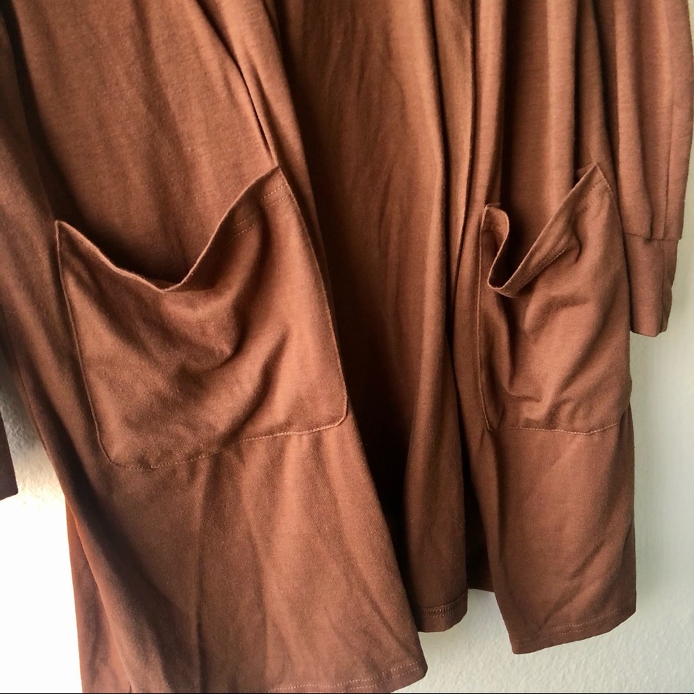 Long Brown Duster Cardigan - Picture 6 of 7